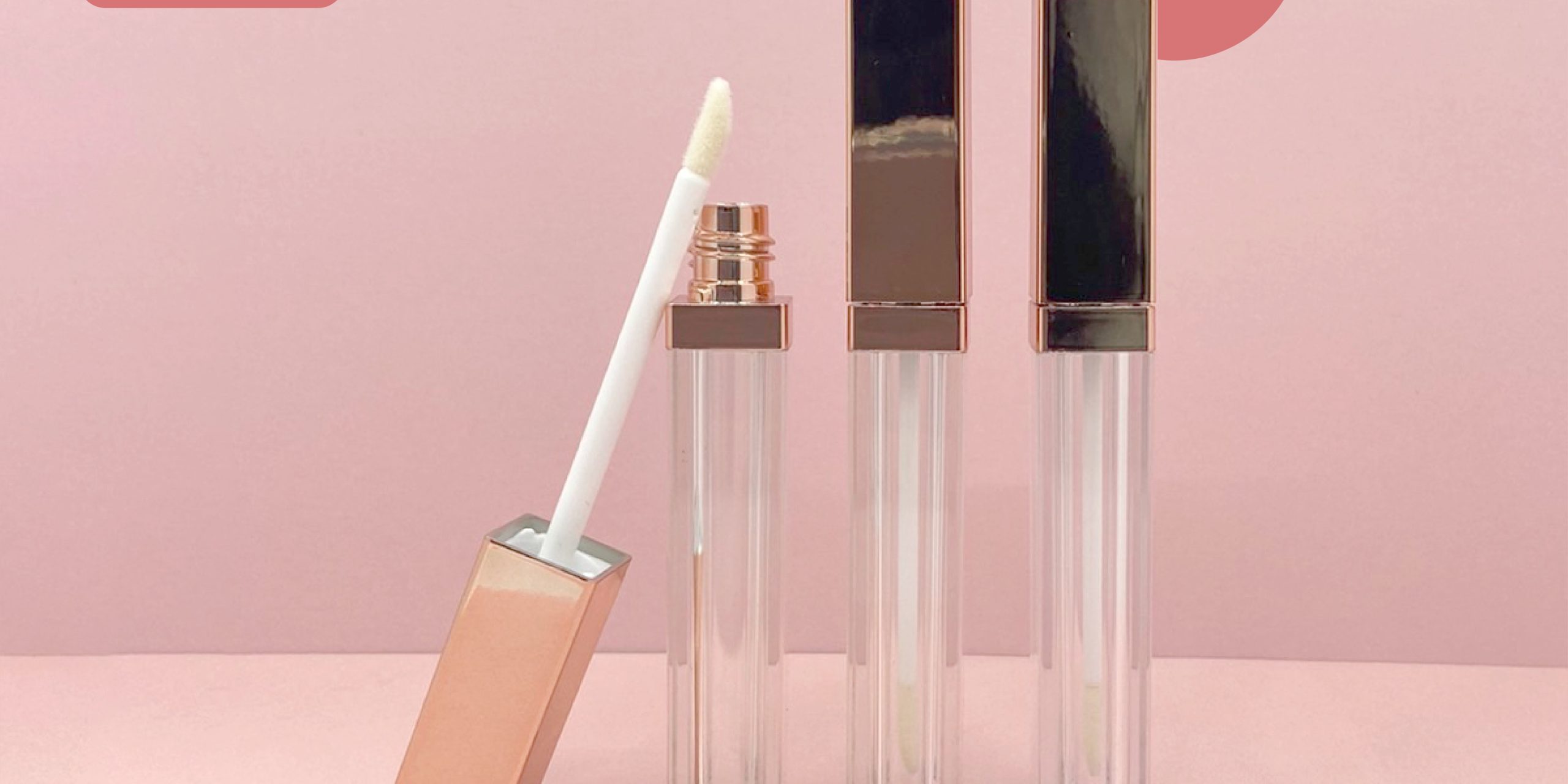 iupackaging-หลอดลิปจุ่มสี่เหลี่ยมใสฝาพิงค์โกลด์_3g