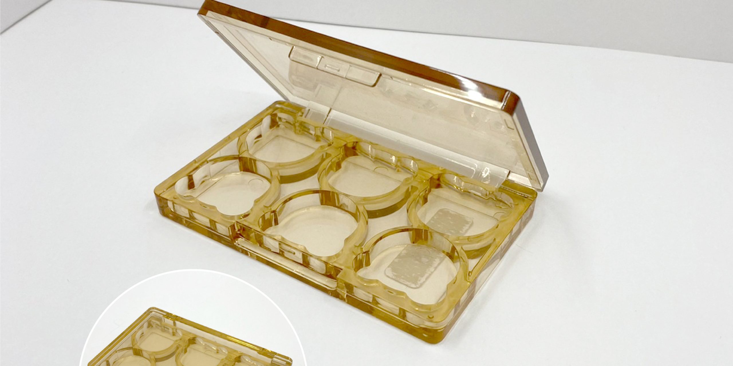 0812419-iupackaging-พาเลทสีเหลืองใสหกช่อง