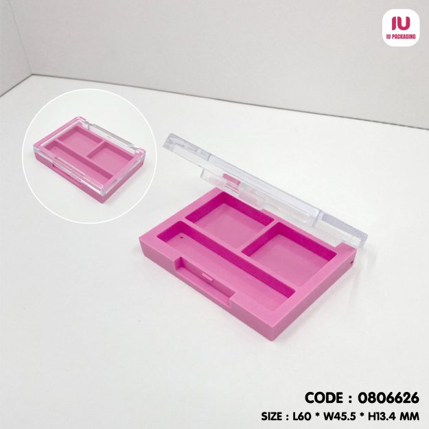 0806626-iupackaging-พาเลทสีชมพูสามช่องฝาใส