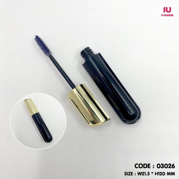 03026-iupackaging-หลอดมาสคาร่าหลอดสีดำฝาทอง_15g