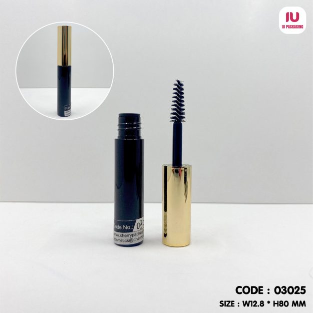 03025-iupackaging-หลอดมาสคาร่าหลอดสีดำฝาทอง_4.5g