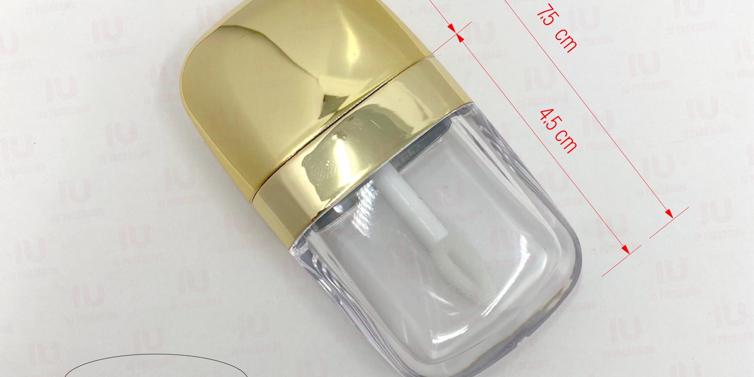 0216726-iupackaging-หลอดลิปจุ่มหลอดแบนฝาทองหลอดใส_7.5g