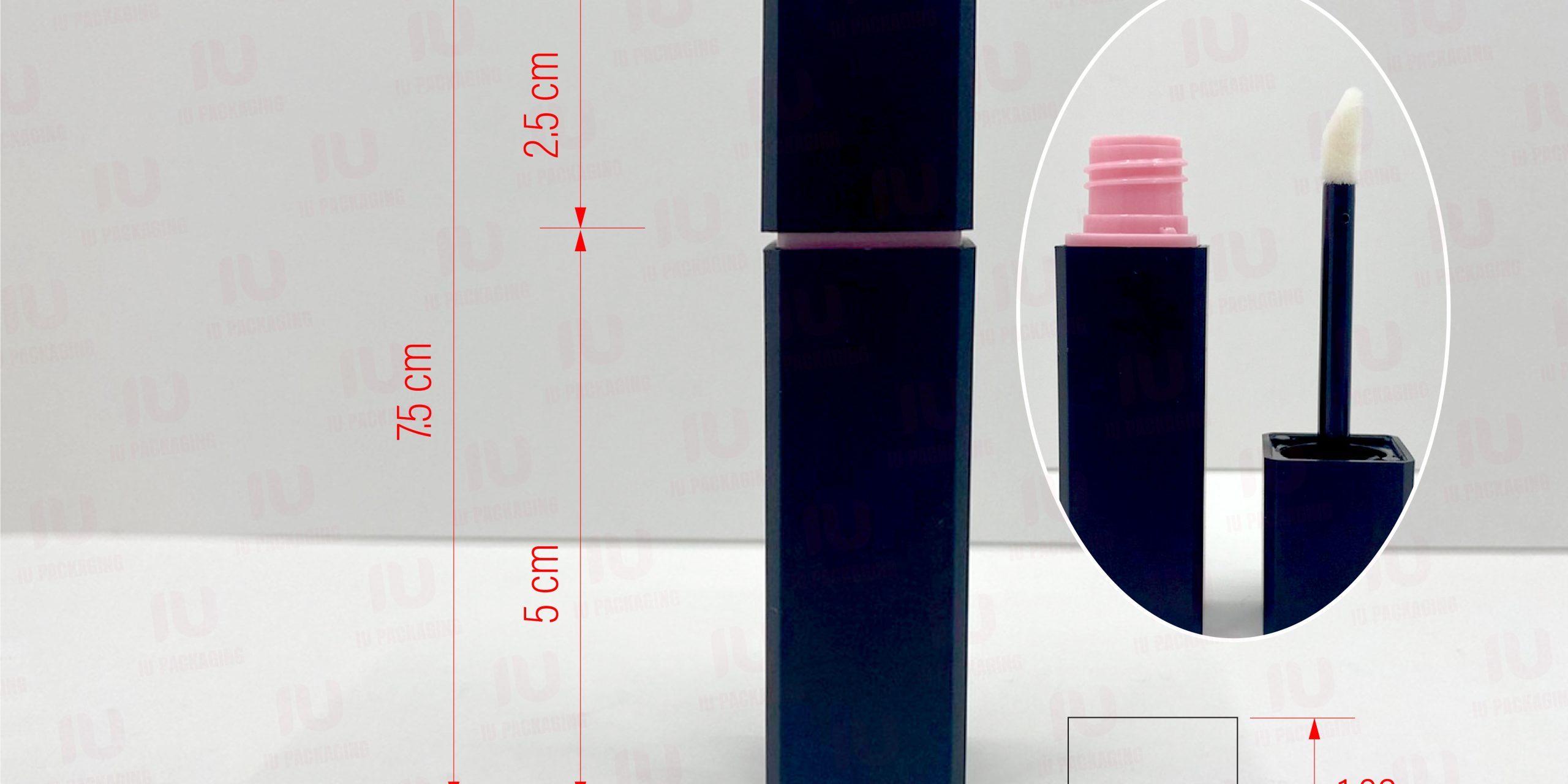 0207513-iupackaging-หลอดลิปจุ่มหลอดสี่เหลี่ยมสีดำ_7g