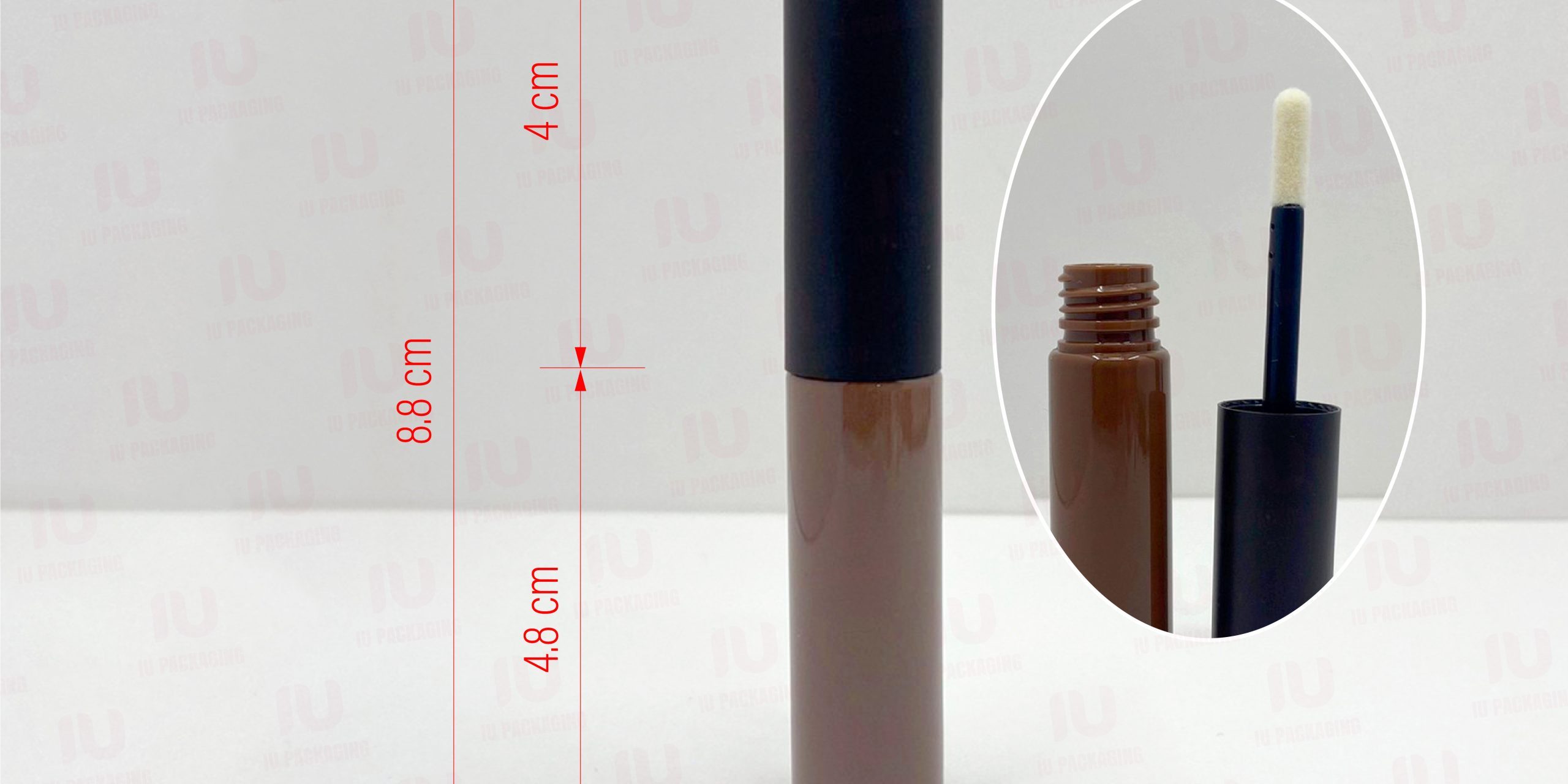 0301213-iupackaging-หลอดลิปจุ่มหลอดทรงกลมฝาสีดำหลอดน้ำตาล_7g