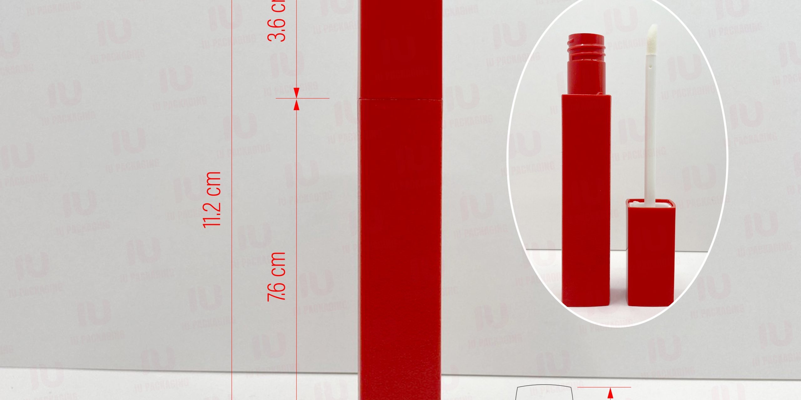 0207213-iupackaging-หลอดลิปจุ่มหลอดทรงสี่เหลี่ยมฝาแดงหลอดแดง_5.5g