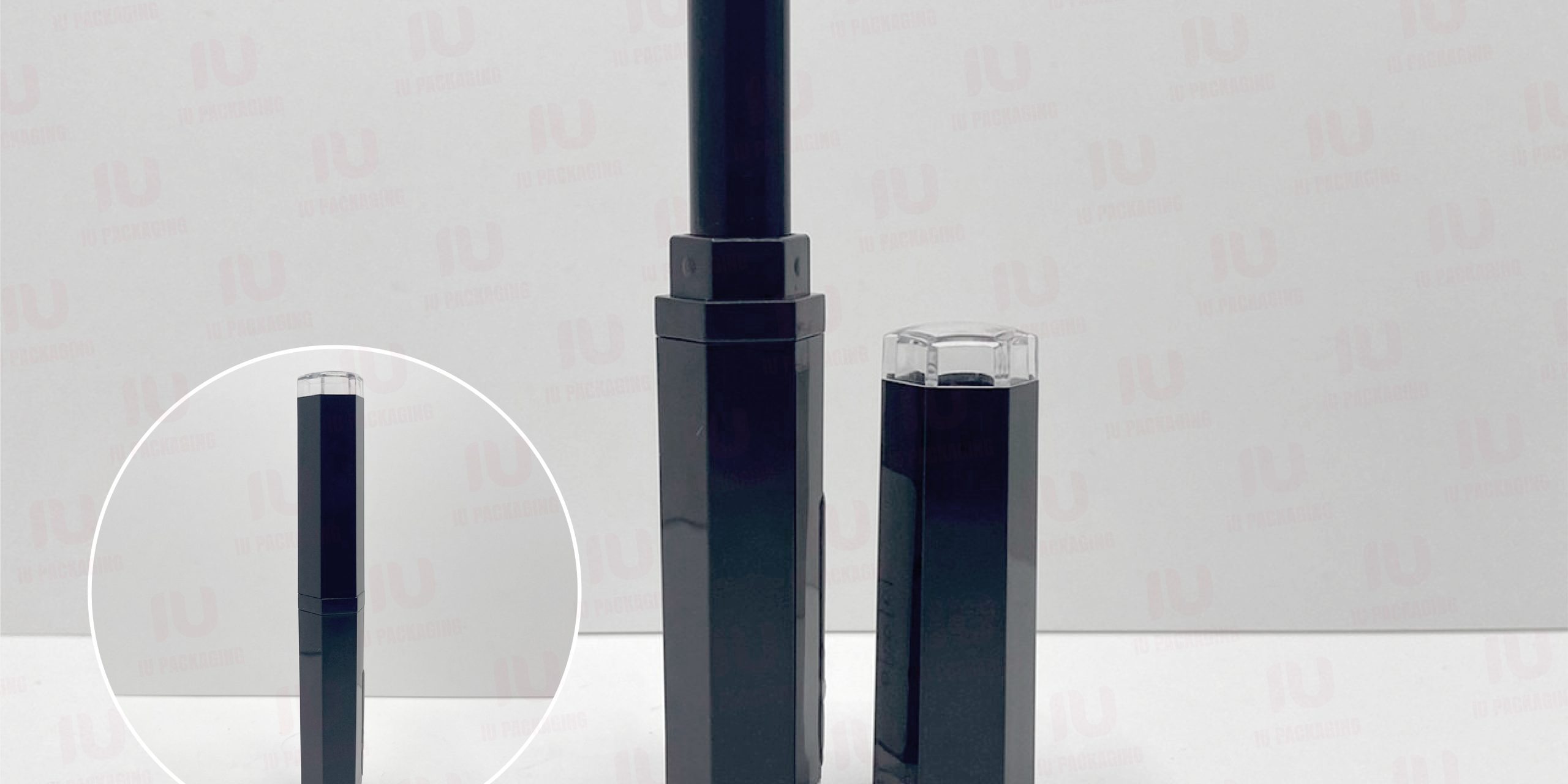0100101-iupackaging-หลอดลิปแท่งทรงหกเหลี่ยมหลอดสีดำ