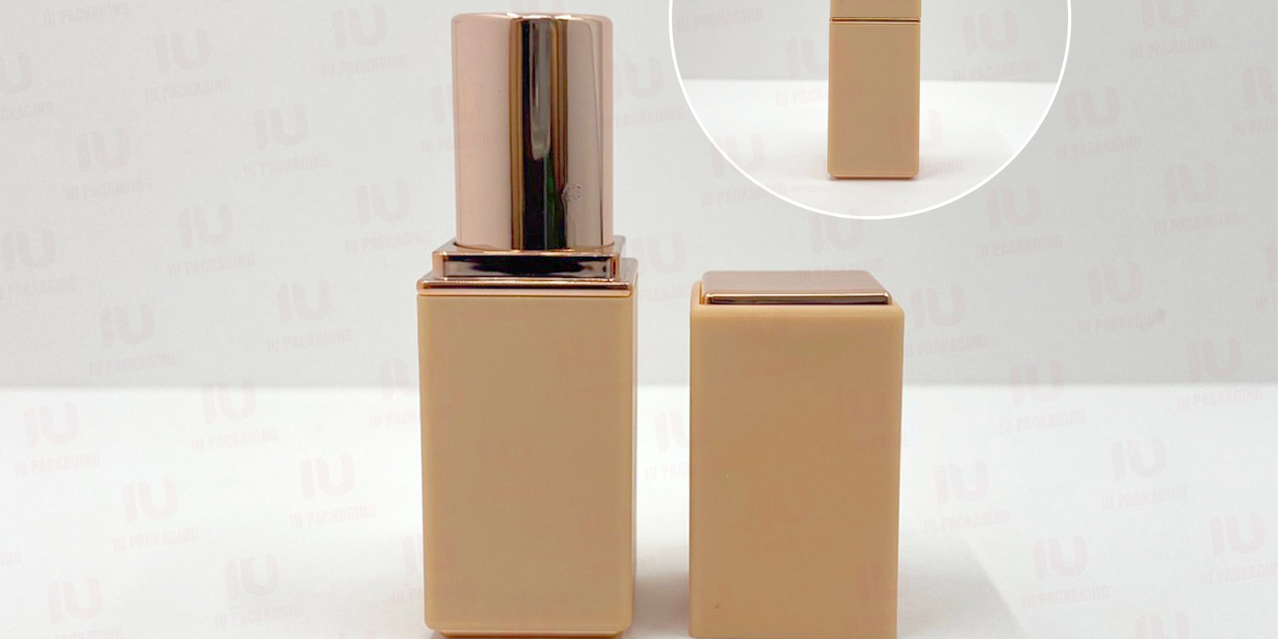 0108102-iupackaging-หลอดลิปแท่งทรงสี่เหลี่ยมหลอดสีเนื้อ