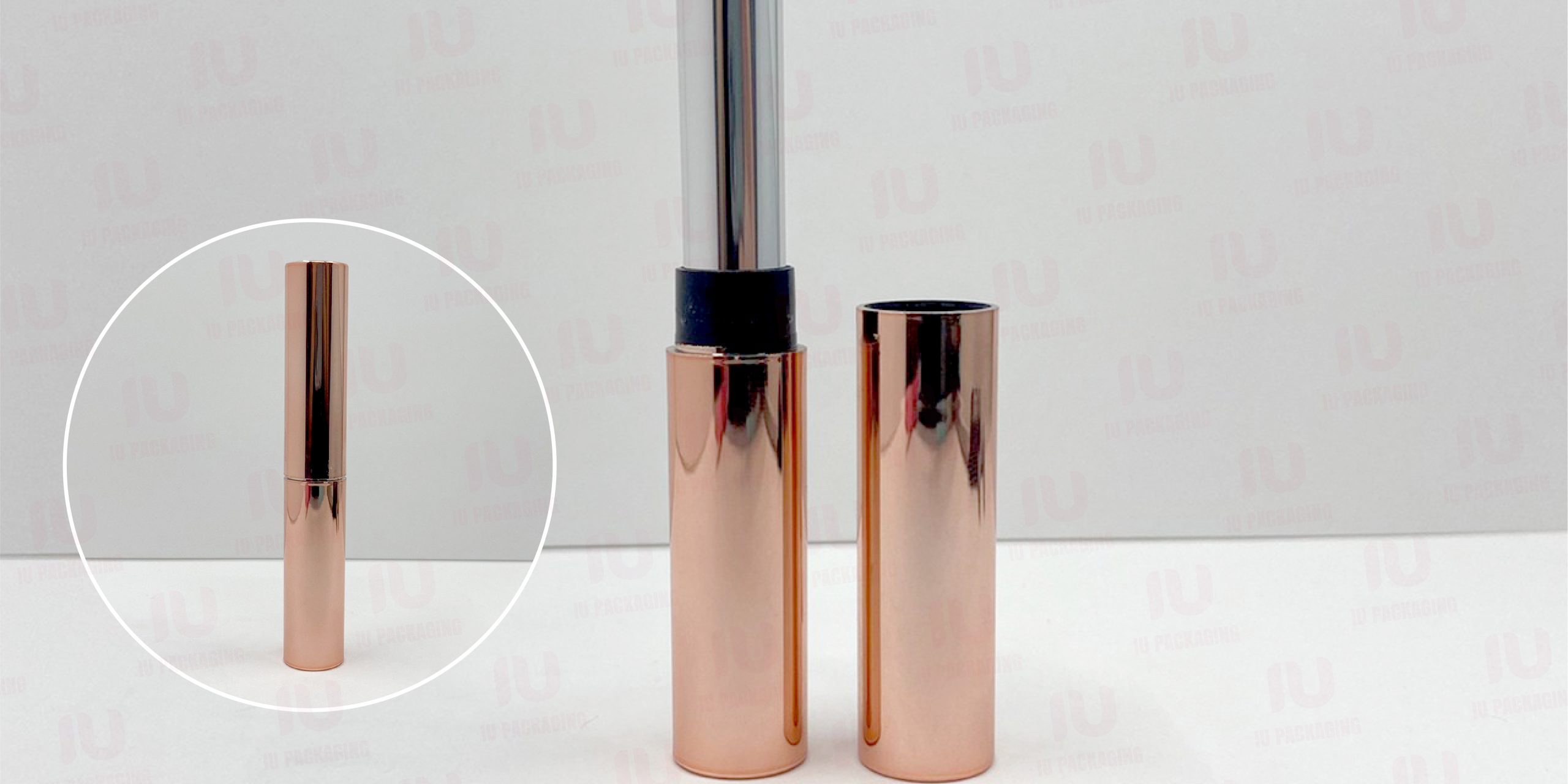 0102313-iupackaging-หลอดลิปแท่งทรงกลมสูงสีพิ้งค์โกลด์