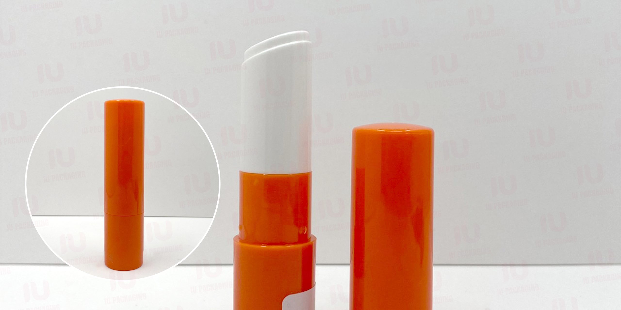 0111406-iupackaging-หลอดลิปแท่งทรงกลมสีส้ม