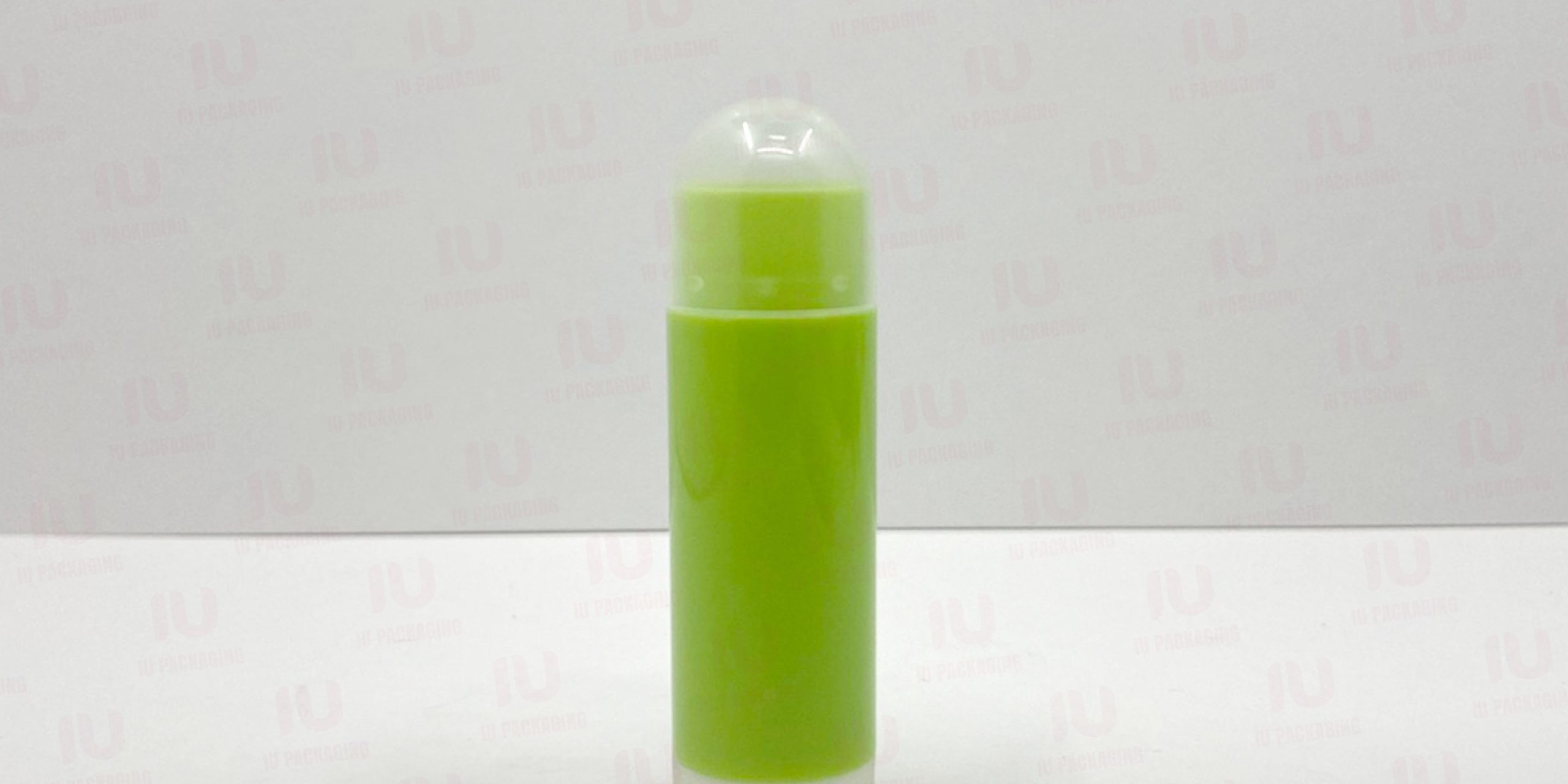 0102606-iupackaging-หลอดลิปแท่งทรงกลมฝาใสสีเขียว