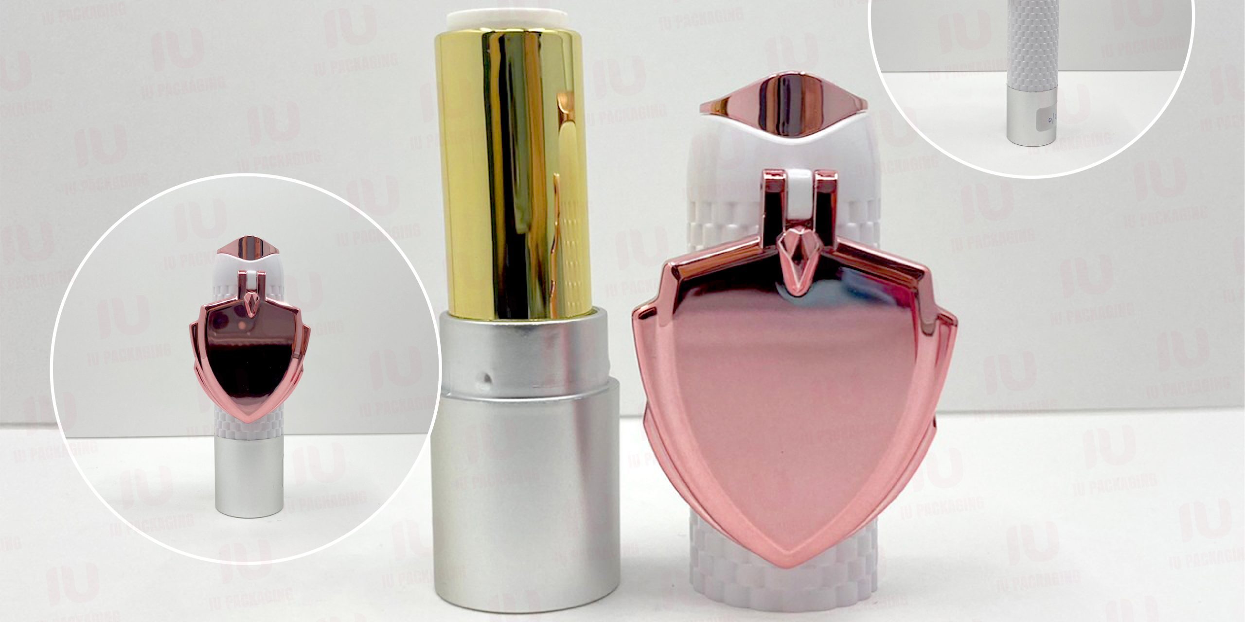 0101005-iupackaging-หลอดลิปแท่งทรงกลมฝาขาวหลอดเทามีกระจก